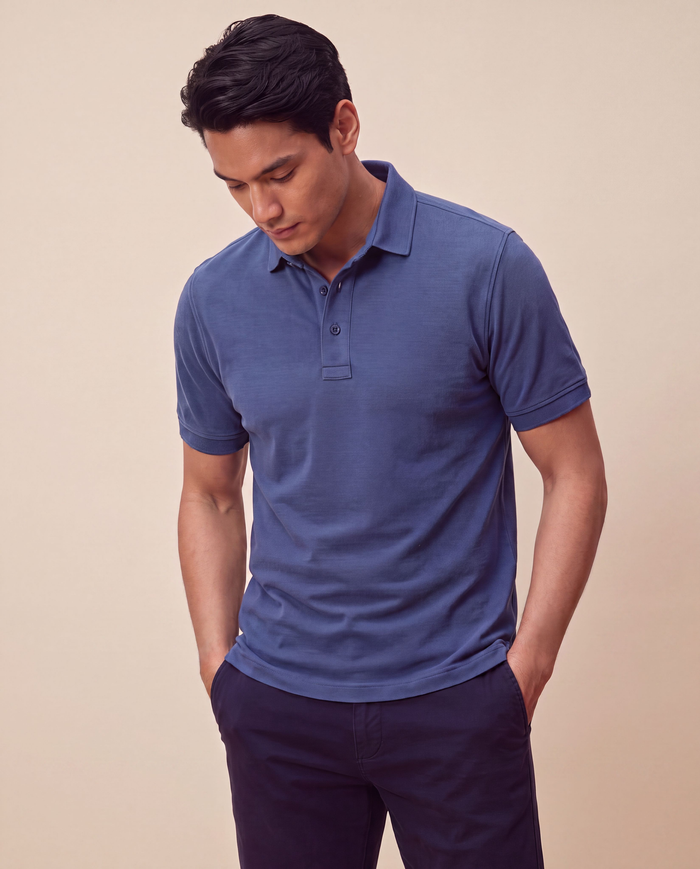 Cobalt Piqué Cotton / Made to Measure / Standard