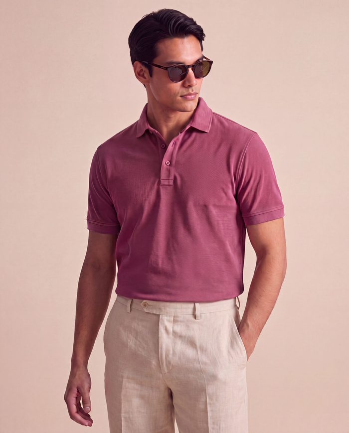 Mauve Piqué Cotton / Made to Measure / Standard