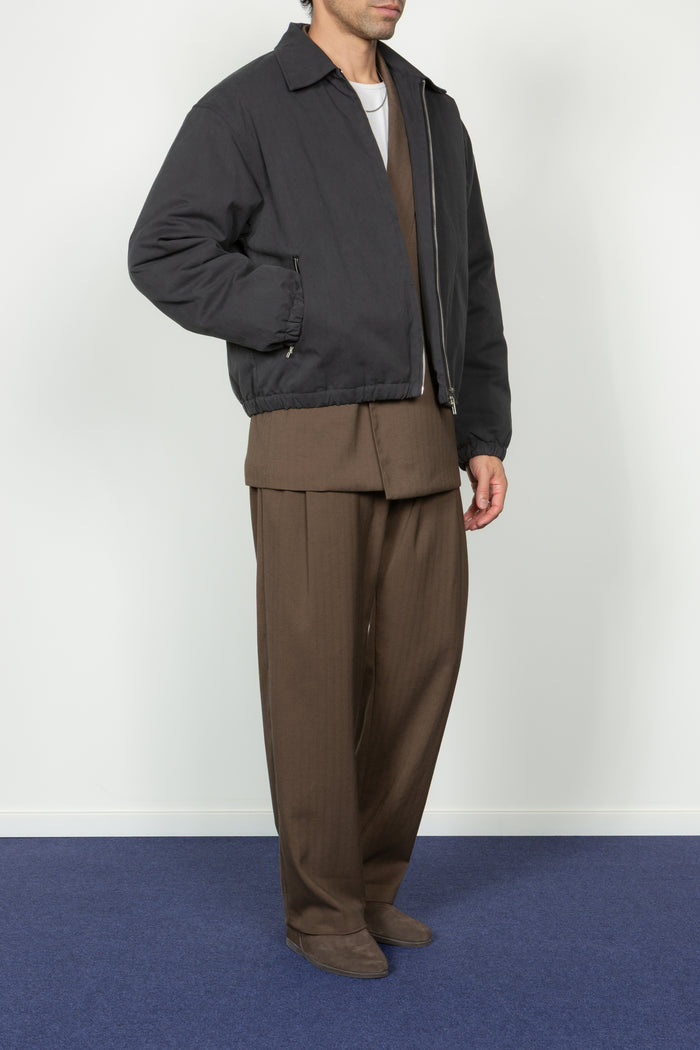 Padded Zip Front Blouson - Charcoal