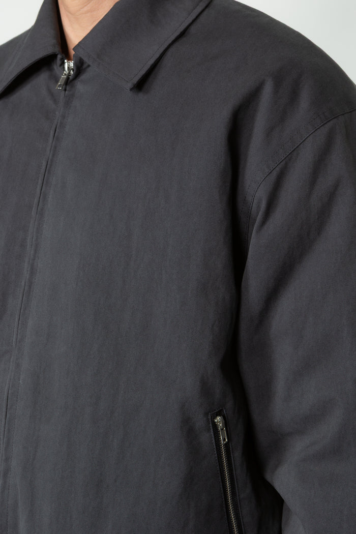 Padded Zip Front Blouson - Charcoal