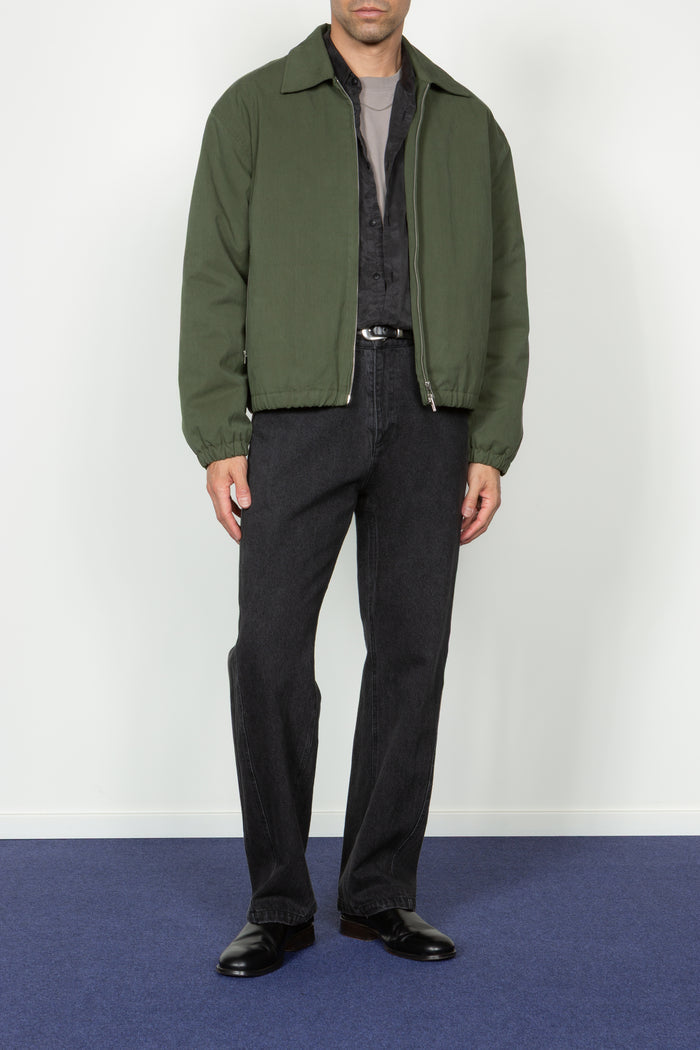 Padded Zip Front Blouson - Green