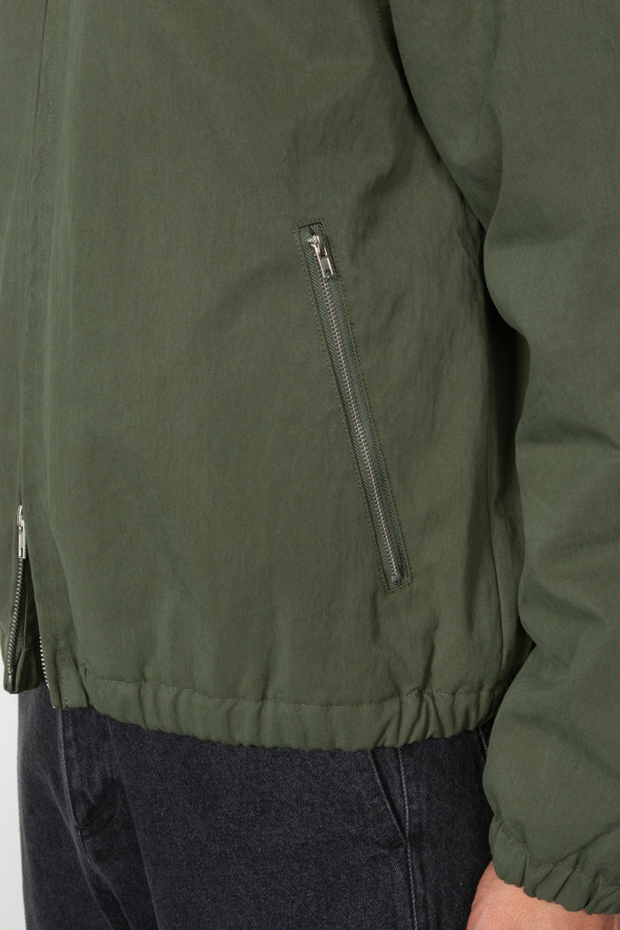 Padded Zip Front Blouson - Green