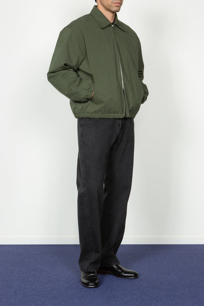 Padded Zip Front Blouson - Green