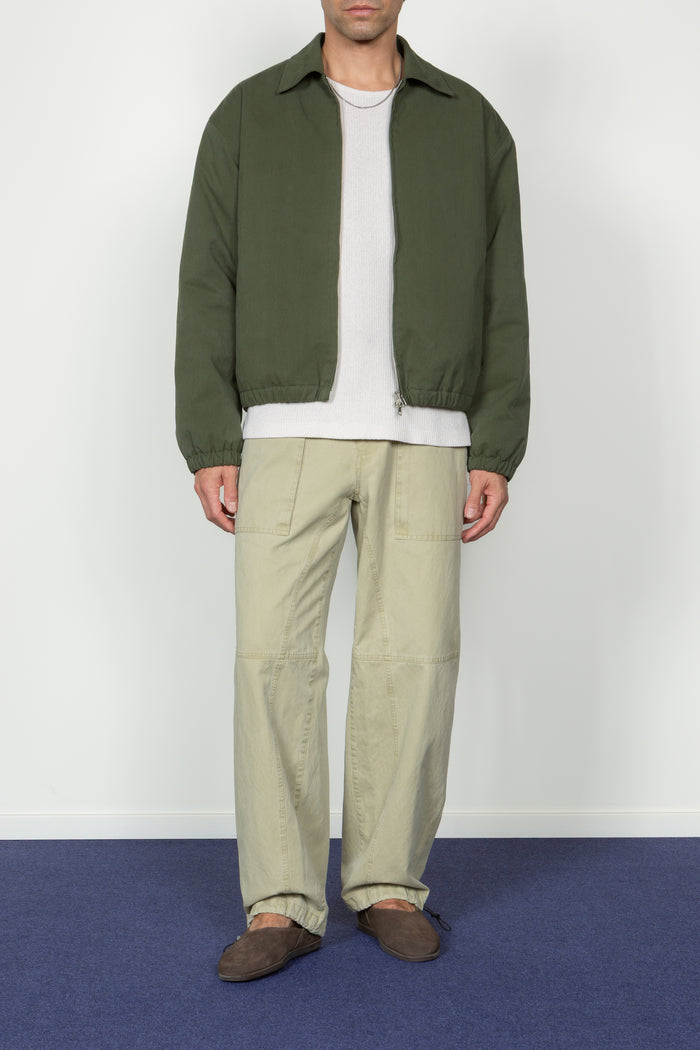 Padded Zip Front Blouson - Green