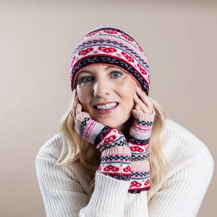Pale Pink Scandi hat and gloves