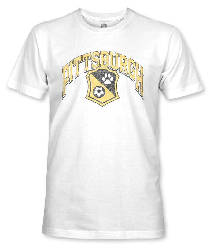 Pittsburgh Riverhounds Retro Wordmark Cotton T-Shirt - White