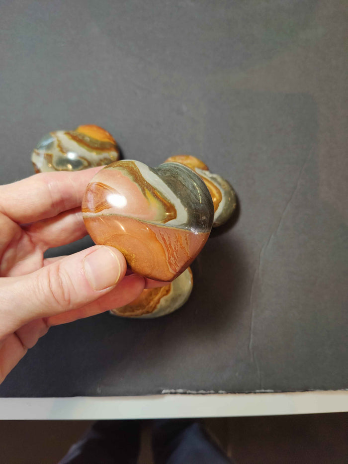 Polychrome Jasper Carved & Polished Heart - Smokin Resin Company