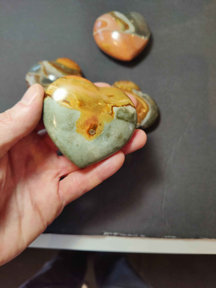 Polychrome Jasper Carved & Polished Heart - Smokin Resin Company