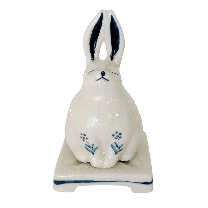 PORCELAIN INCENSE BURNER - Rabbit (White Finish)