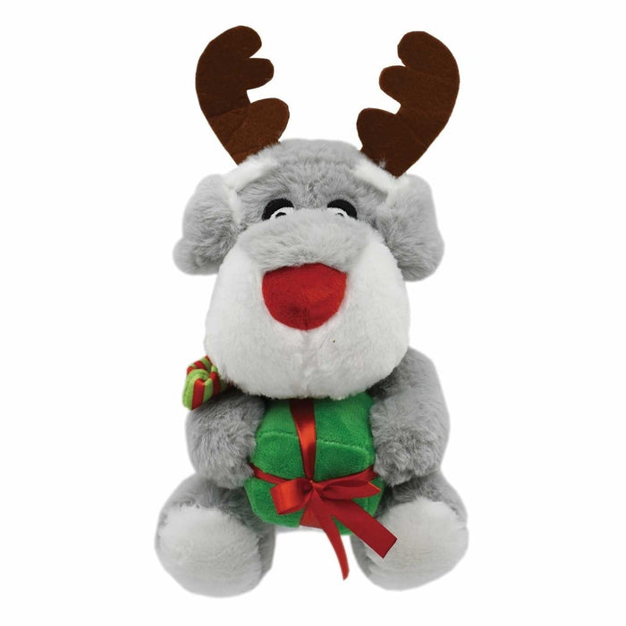 Prestige Pets Prestige Christmas Snuggle Buddies Dog With Antlers Plush Squeak Toy For Dogs