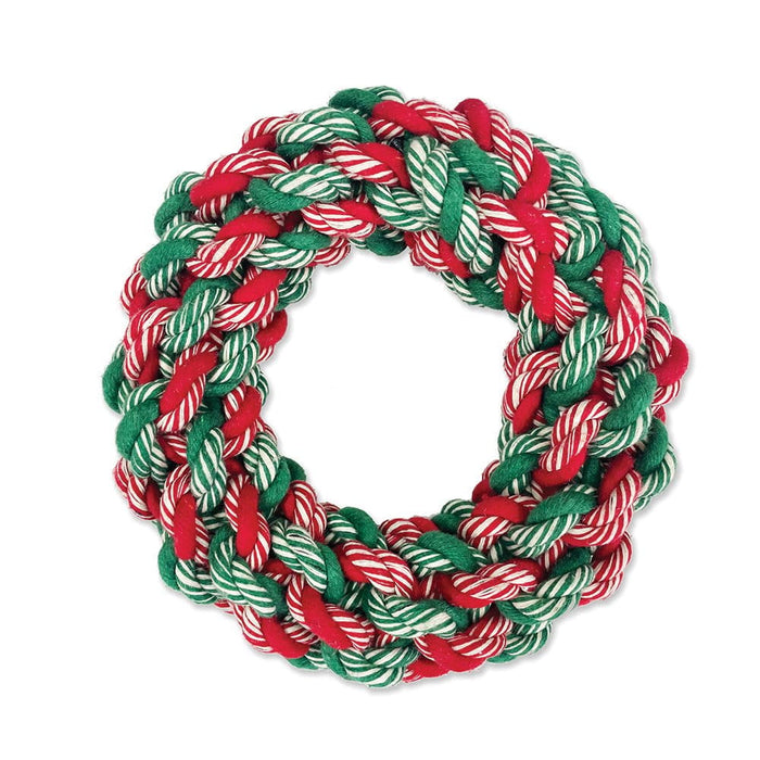 Dogtraining101 Retail Dog Super Store Prestige CHRISTMAS WREATH ROPE DOG TOY Small 15cm