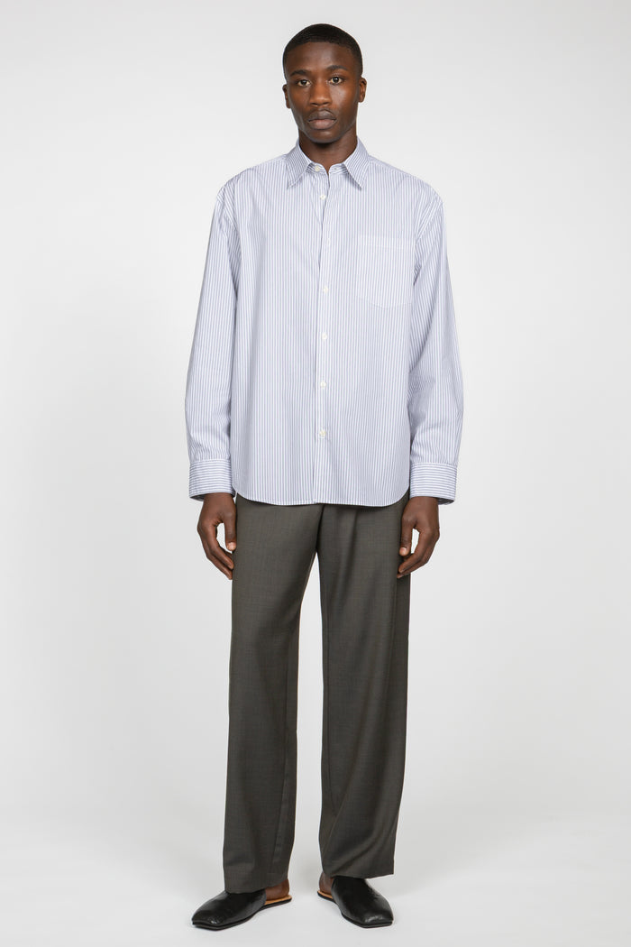 Primary Shirt - White / Black Multi Pencil Stripe