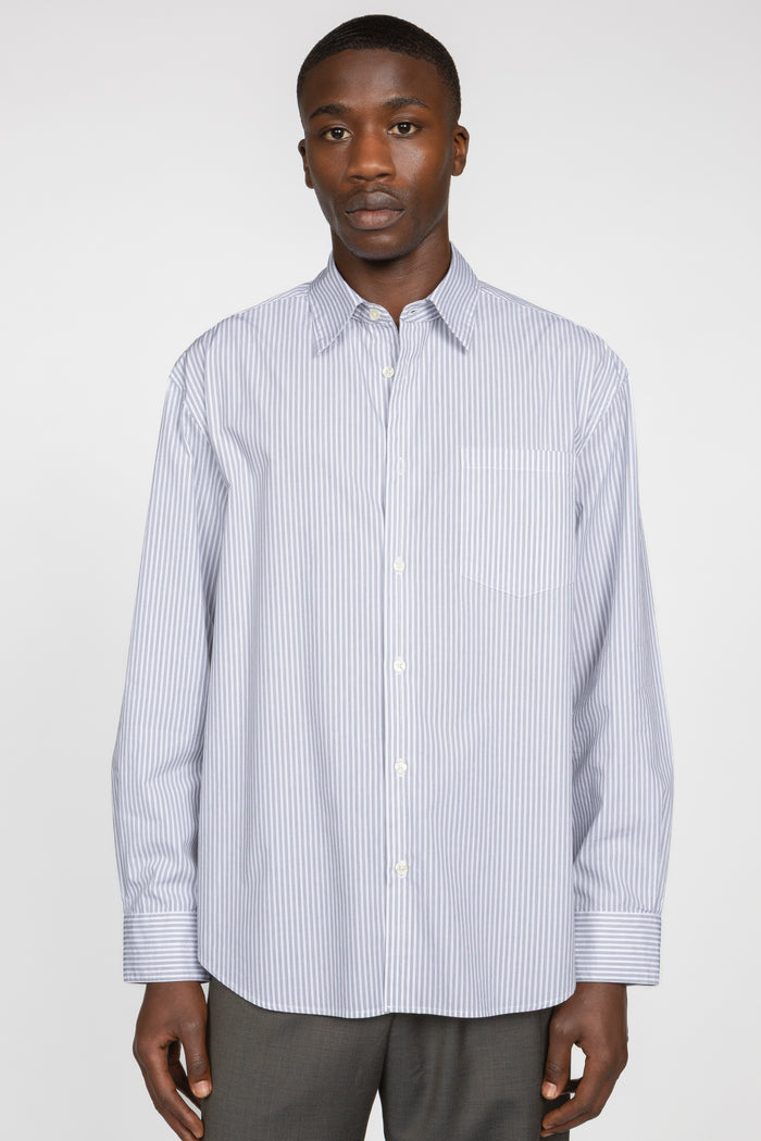 Primary Shirt - White / Black Multi Pencil Stripe