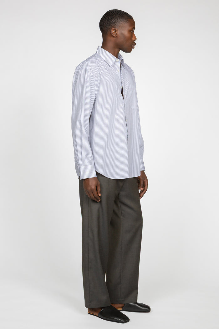 Primary Shirt - White / Black Multi Pencil Stripe