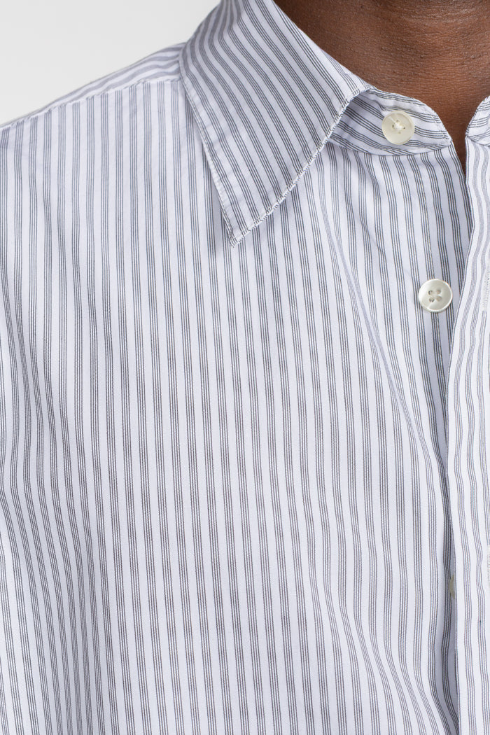 Primary Shirt - White / Black Multi Pencil Stripe