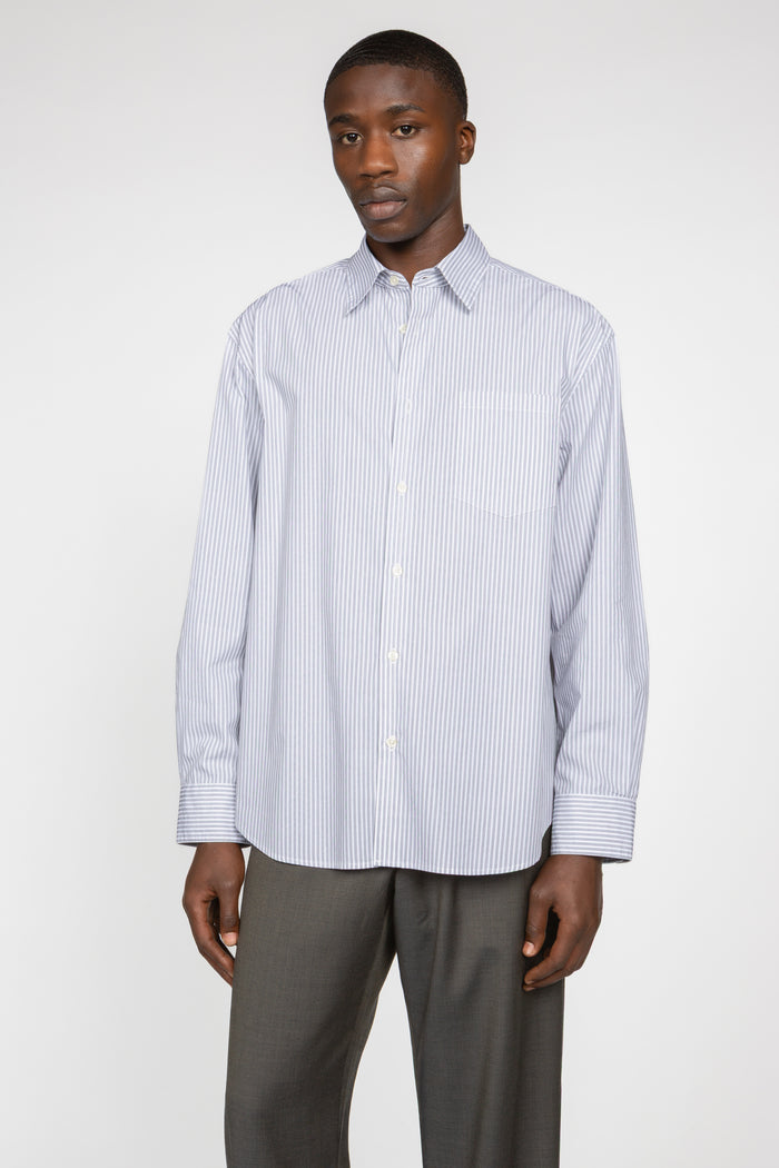 Primary Shirt - White / Black Multi Pencil Stripe