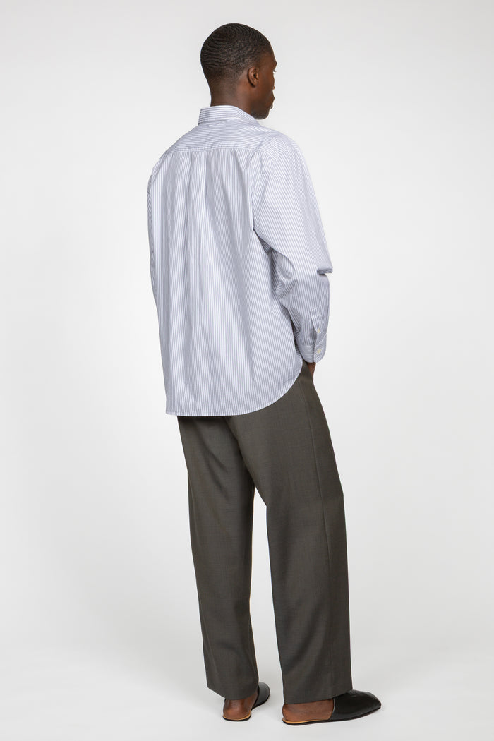 Primary Shirt - White / Black Multi Pencil Stripe
