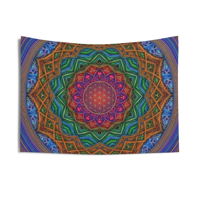 Psychedelic Multicolor Mandala Tapestry - Smokin Resin Company