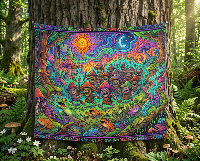 Psychedelic Mushroom People Tapestry - Smokin Resin Company