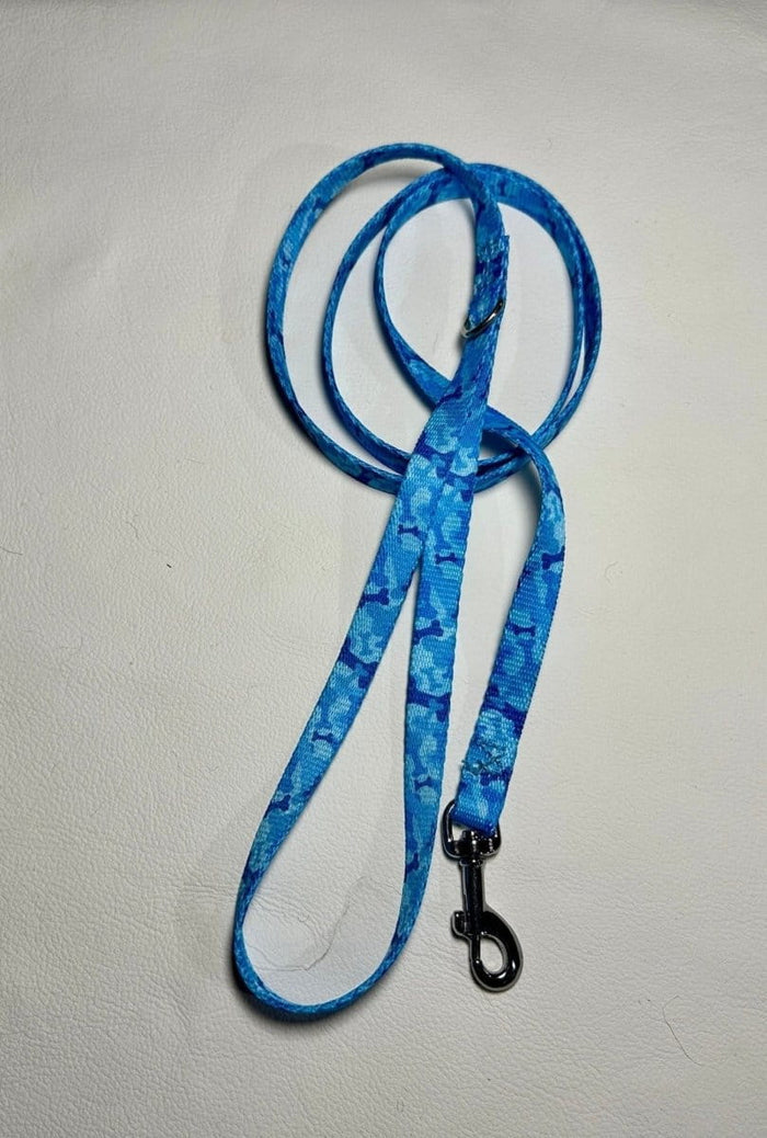 Dogtraining101 Puppy/Small Dog Blue Bone Camo 1.2m x 16mm Lead