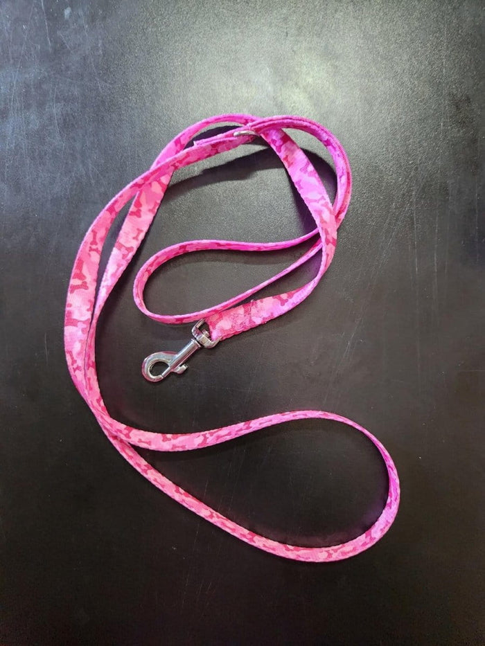 Dogtraining101 Puppy/Small Dog Pink Bone Camo 1.2m x 13mm Wide Lead