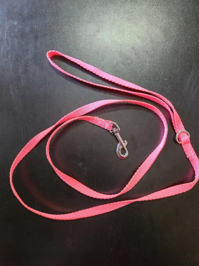 Dogtraining101 Puppy/Small Dog Plain Fluro Pink 1.2m x 10mm wide Lead