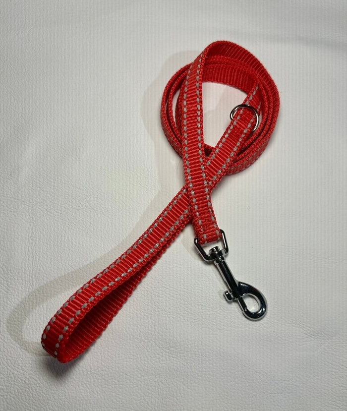 Dogtraining101 Puppy/Small Dog Reflective Red 1.2m x 15mm Lead