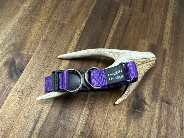Dogtraining101 Purple - Black Clip Double Up Collar