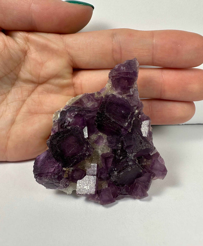Purple Cubic Fluorite on matrix - Smokin Resin Company