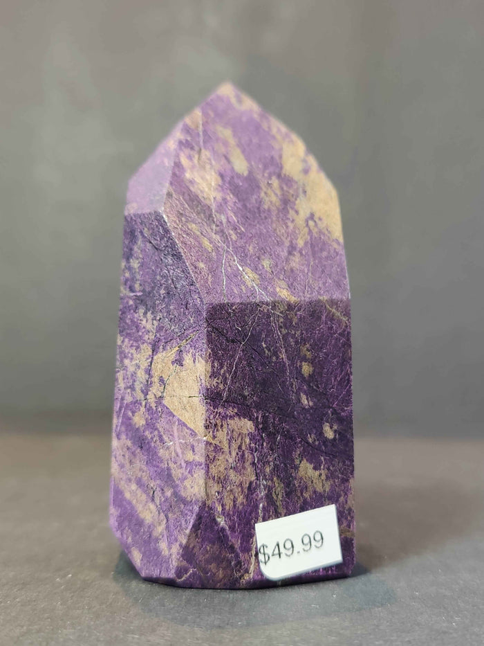 Purpurite Polished Obelisk Tower Sculpture - Smokin Resin Company