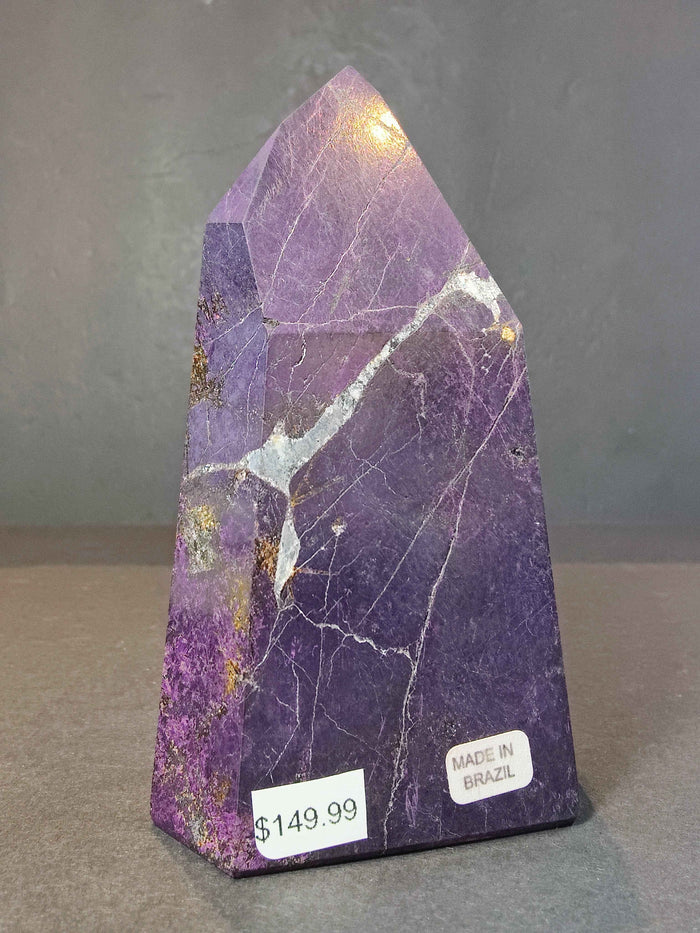 Purpurite Polished Obelisk Tower Sculpture - Smokin Resin Company
