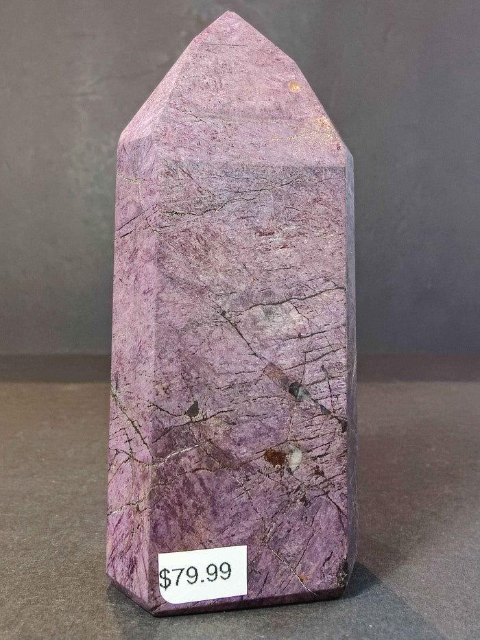 Purpurite Polished Obelisk Tower Sculpture - Smokin Resin Company