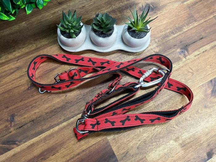 Dogtraining101 Reactive Fancy Black Bone on Red Lead