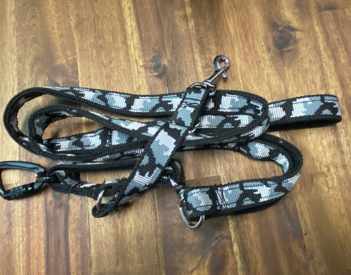 Dogtraining101 Reactive Fancy Black Camo Lead