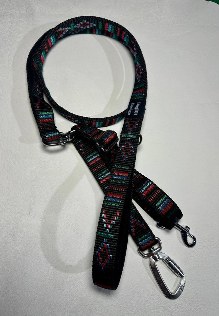 Dogtraining101 Reactive Fancy Indian Motif Black 1.5m x 25mm Lead