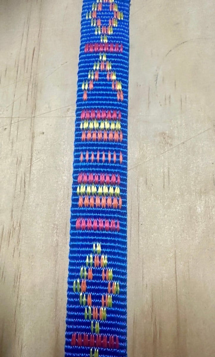 Dogtraining101 Reactive Fancy Indian Motif Blue 1.5m x 25mm Lead