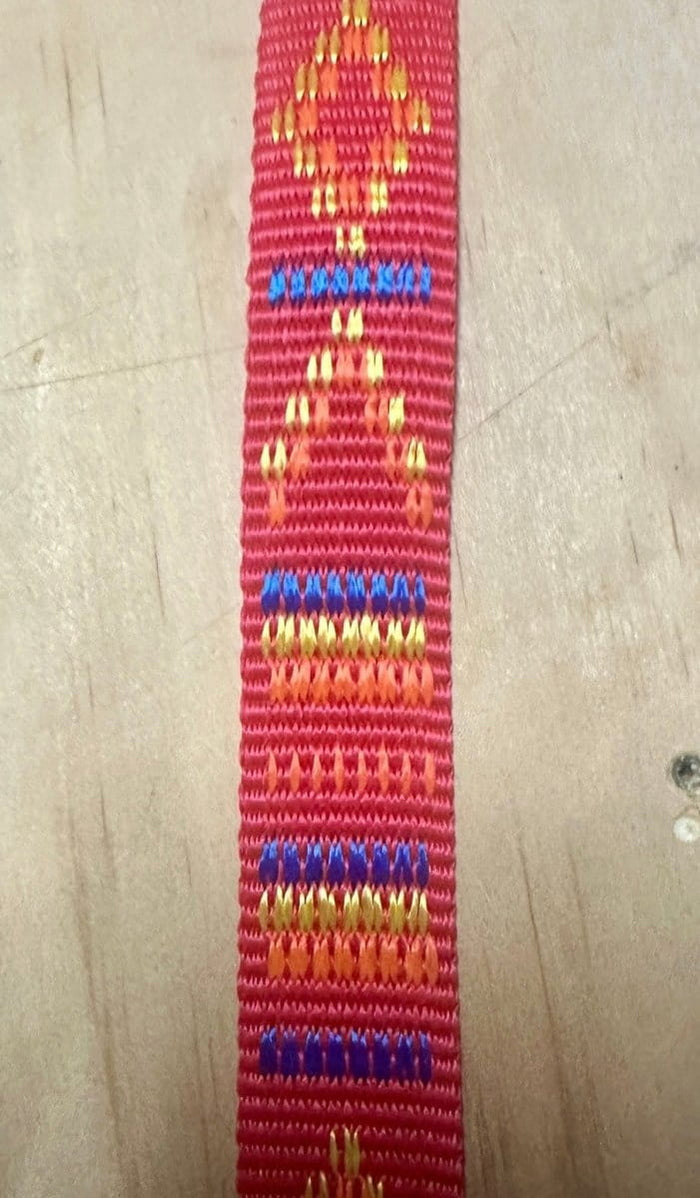 Dogtraining101 Reactive Fancy Indian Motif Red 1.5m x 25mm Lead