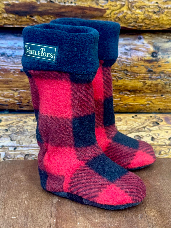 Red & Black Buffalo Plaid Infant/Toddler Slipper Socks