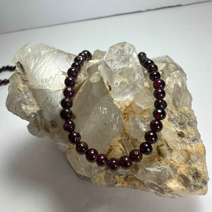Red Garnet Round Bead Necklace - Smokin Resin Company