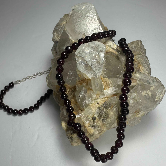 Red Garnet Round Bead Necklace - Smokin Resin Company