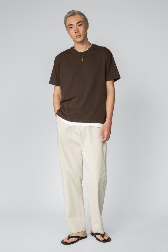 Relaxed Crewneck T-Shirt - Charcoal Brown