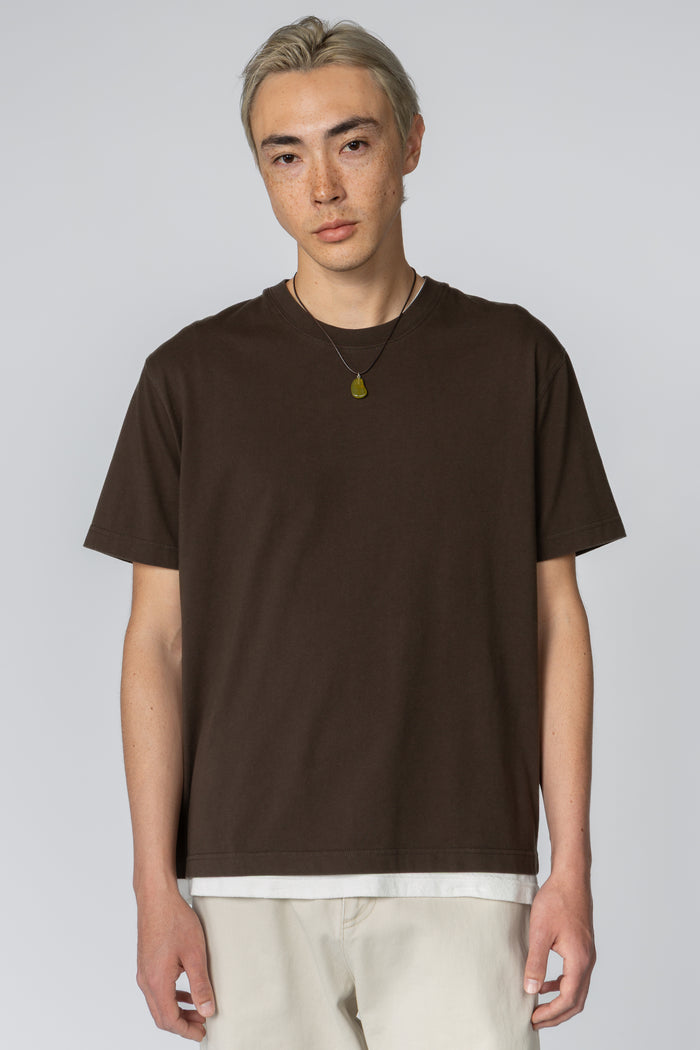 Relaxed Crewneck T-Shirt - Charcoal Brown