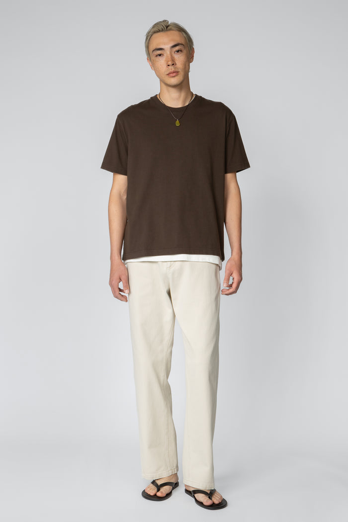Relaxed Crewneck T-Shirt - Charcoal Brown