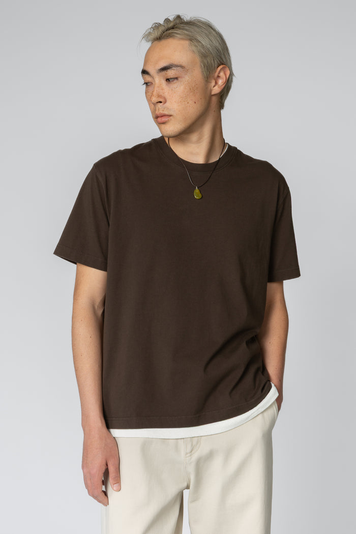 Relaxed Crewneck T-Shirt - Charcoal Brown