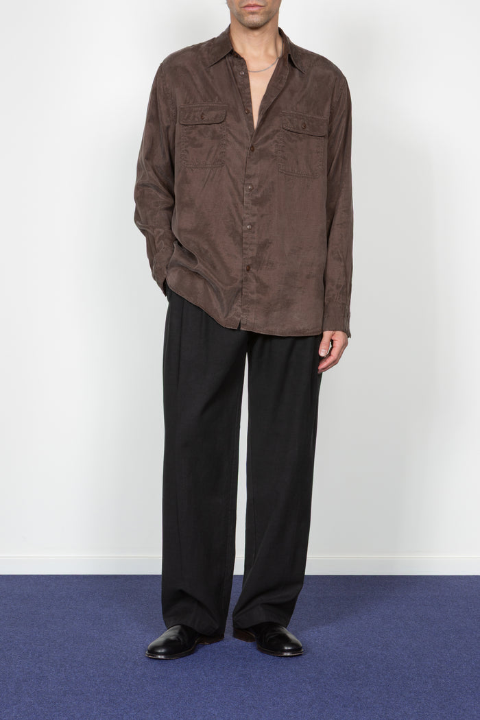 Relaxed Two Pocket Shirt - Brown