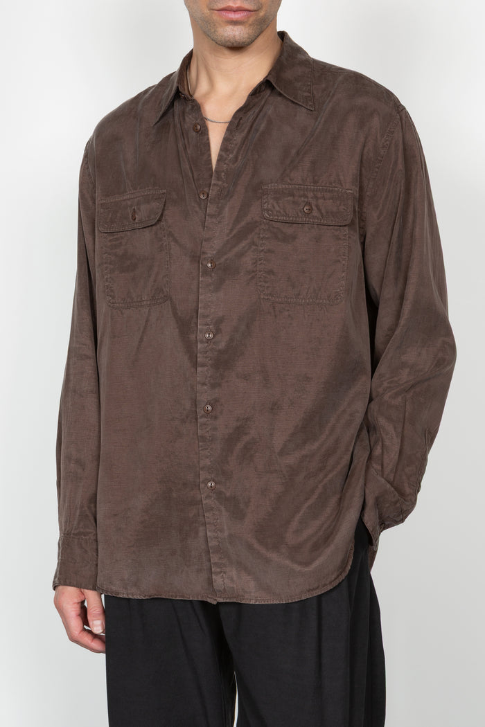 Relaxed Two Pocket Shirt - Brown