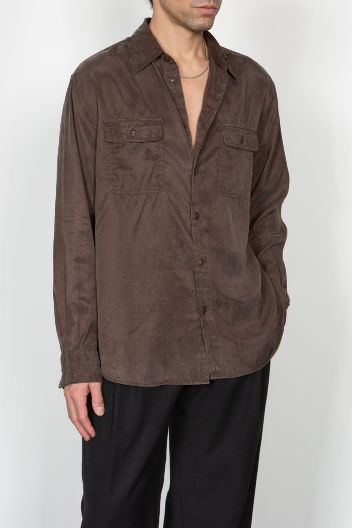Relaxed Two Pocket Shirt - Brown
