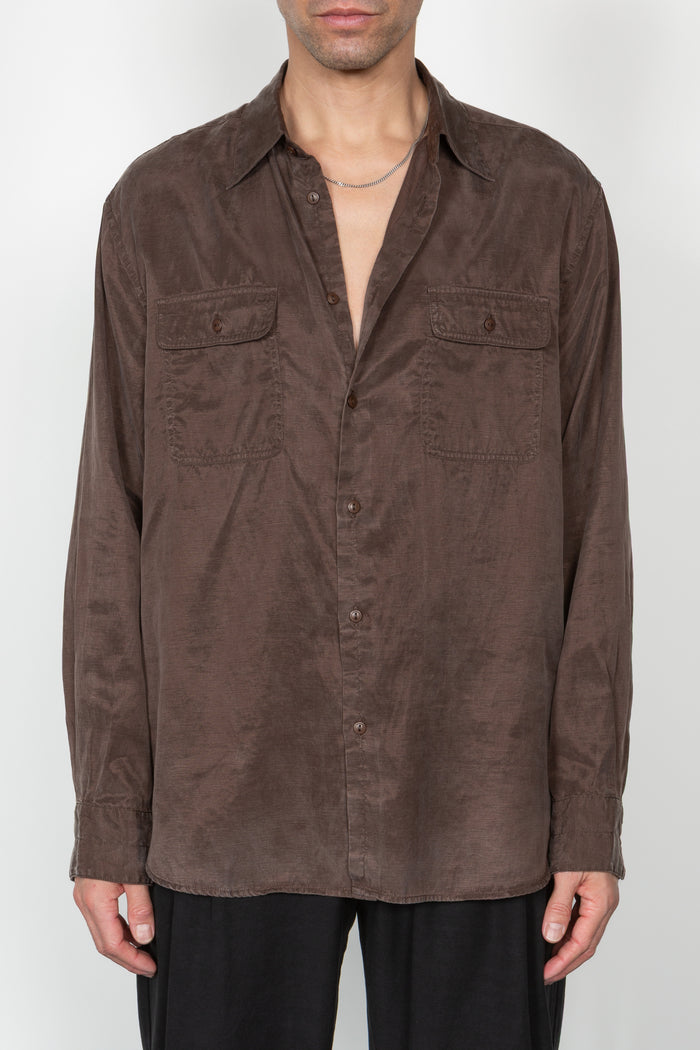 Relaxed Two Pocket Shirt - Brown