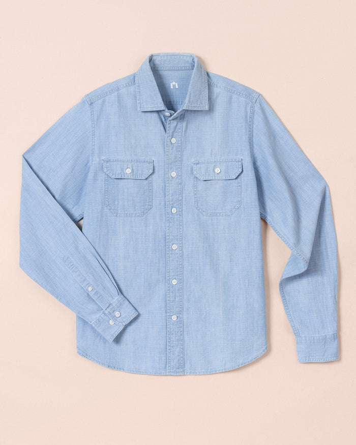 Made to Measure / Dusty Blue Cotton Chambray / Standard