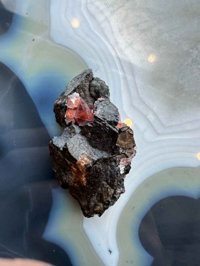 Rhodochrosite Gems on Matrix from Brazil